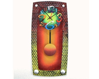 TV LG 12-Very Cool Clocks-Modern Wall Clocks-Colorful-Unique Clocks-Pendulum Clocks-Abstract Clocks-Hand Painted-TV-Home Decor-Office-Gifts