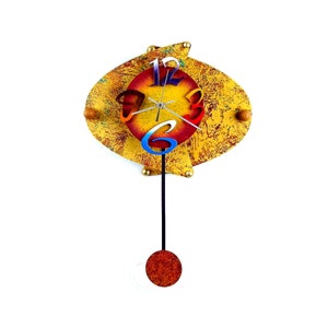 CRESCENT 3-Very Cool Clock-Modern Wall Clock-Swinging Pendulum Clock-Colorful Clock-Abstract-Unique-Home Decor-Office Clock-Cool Gift