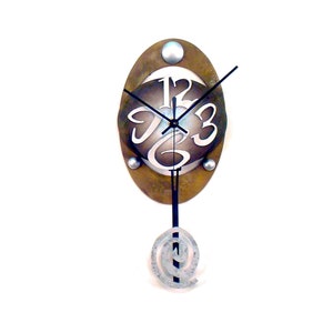 OVAL 9-Very Cool Clock-Modern Wall Clock-Swinging Pendulum-Abstract Clock-Unique Clock-Home Decor Clock-Office Clock-Cool Gift