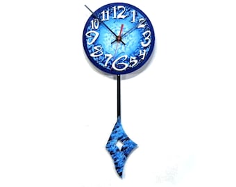 TIME AA-Very Cool Clock-Modern Wall Clock-Swinging Pendulum Clock-Colorful Clock-Unique Clock-Abstract-Home Decor-Office Clock-Cool Gift