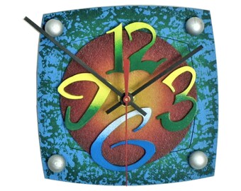 TV O-Very Cool Clocks-Modern Clocks-Small Wall Clocks-Abstract Clocks-Colorful-Home Decor-Office Clocks-Unique Clocks-TV-Great Gift