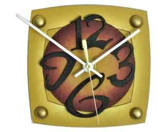 TV I-Very Cool Clocks-Modern Clocks-Small Wall Clocks-Yellow Clocks-Abstract Clocks-Unique Clocks-Home Decor-Office Clocks-TV-Great Gift