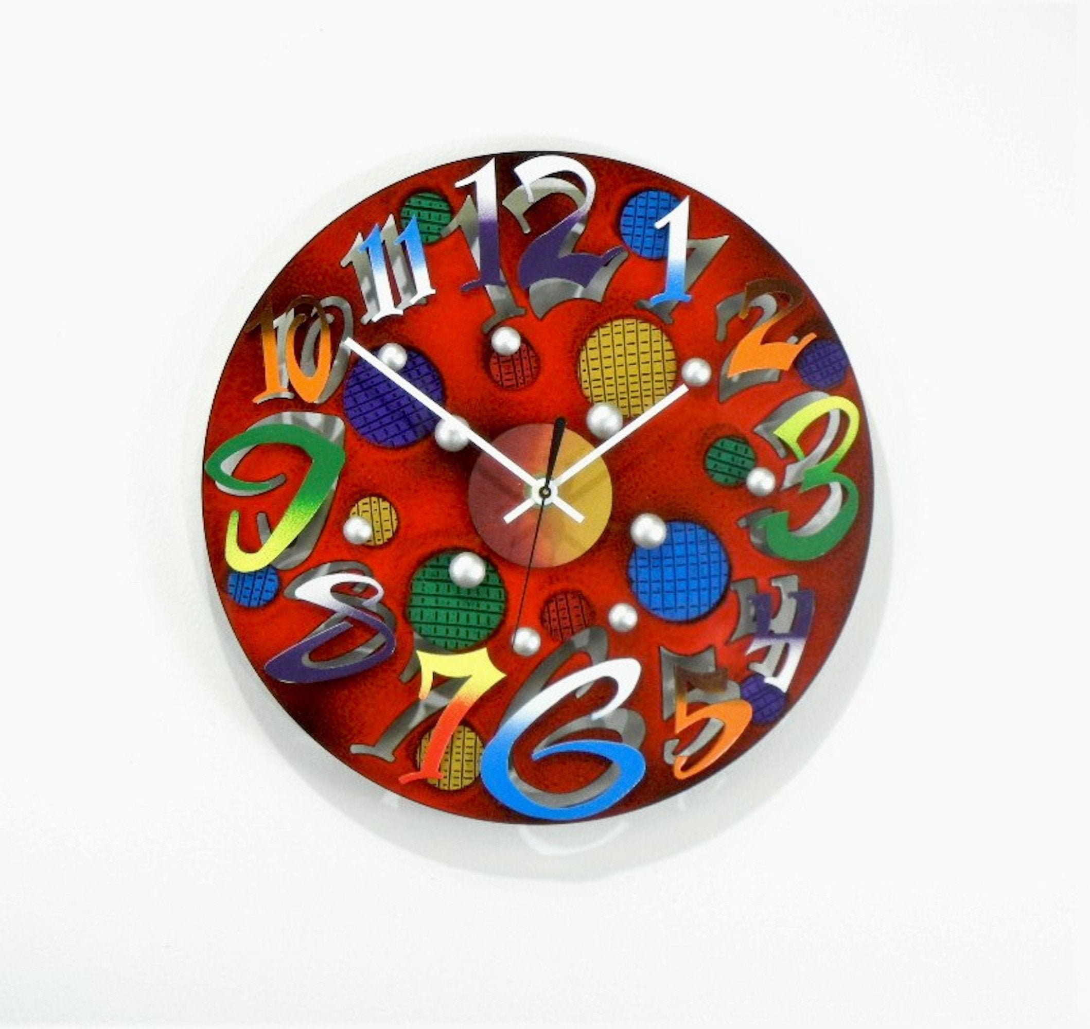 Mini Disk Redvery Cool Clocksmodern Wall Clocksround Clockscircle