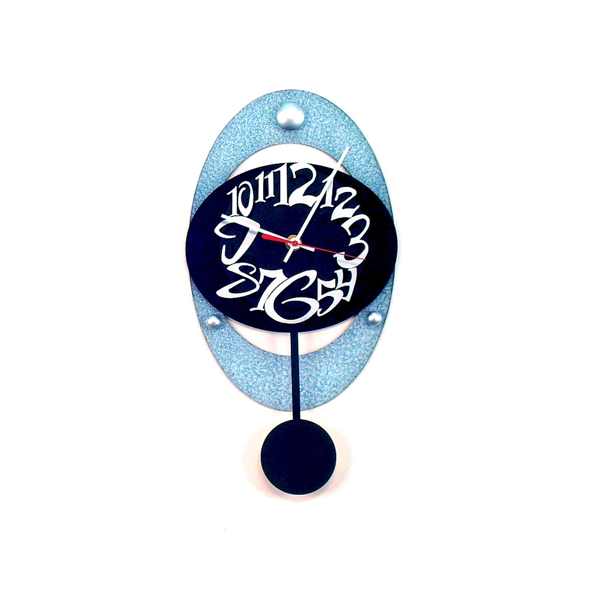 OVAL Bvery Cool Clockmodern Wall Clockswinging Pendulum Etsy
