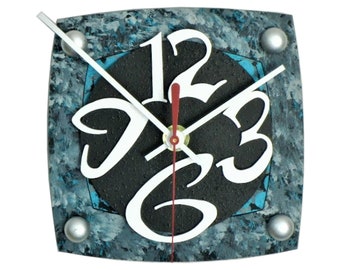 TV Q-Very Cool Clocks-Modern Clocks-Small Wall Clocks-Abstract Clocks-Home Decor-Unique Clocks-Gray-Black-Office Clocks-TV-Great Gift