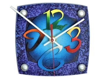 TV BB-Very Cool Clock-Modern Clock-Small Wall Clock-Unique Clock-TV-Home Decor-Abstract Clock-Wall Clock-Office Clock-ColorfulGreat Gift
