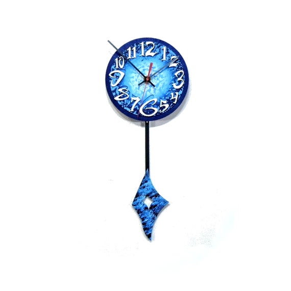 TIME B-Very Cool Clock-Modern Wall Clock-Swinging Pendulum Clock-Colorful Clock-Abstract-Unique Clock-Home Decor-Office Clock-Cool Gift