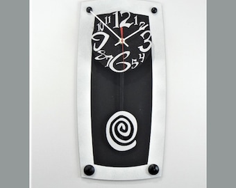 LG TV 7-Very Cool Clocks-Modern Wall Clocks-Abstract Clocks-Black&White-Pendulum Clocks-Unique Clocks-Home Decor-TV-Office-Great Gift