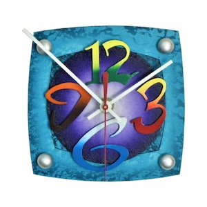 TV W-Very Cool Clocks-Modern Clocks-Small Wall Clocks-Abstract Clocks-Unique Clocks-Colorful Clocks-Home Decor-Office Clocks-TV-Great Gift
