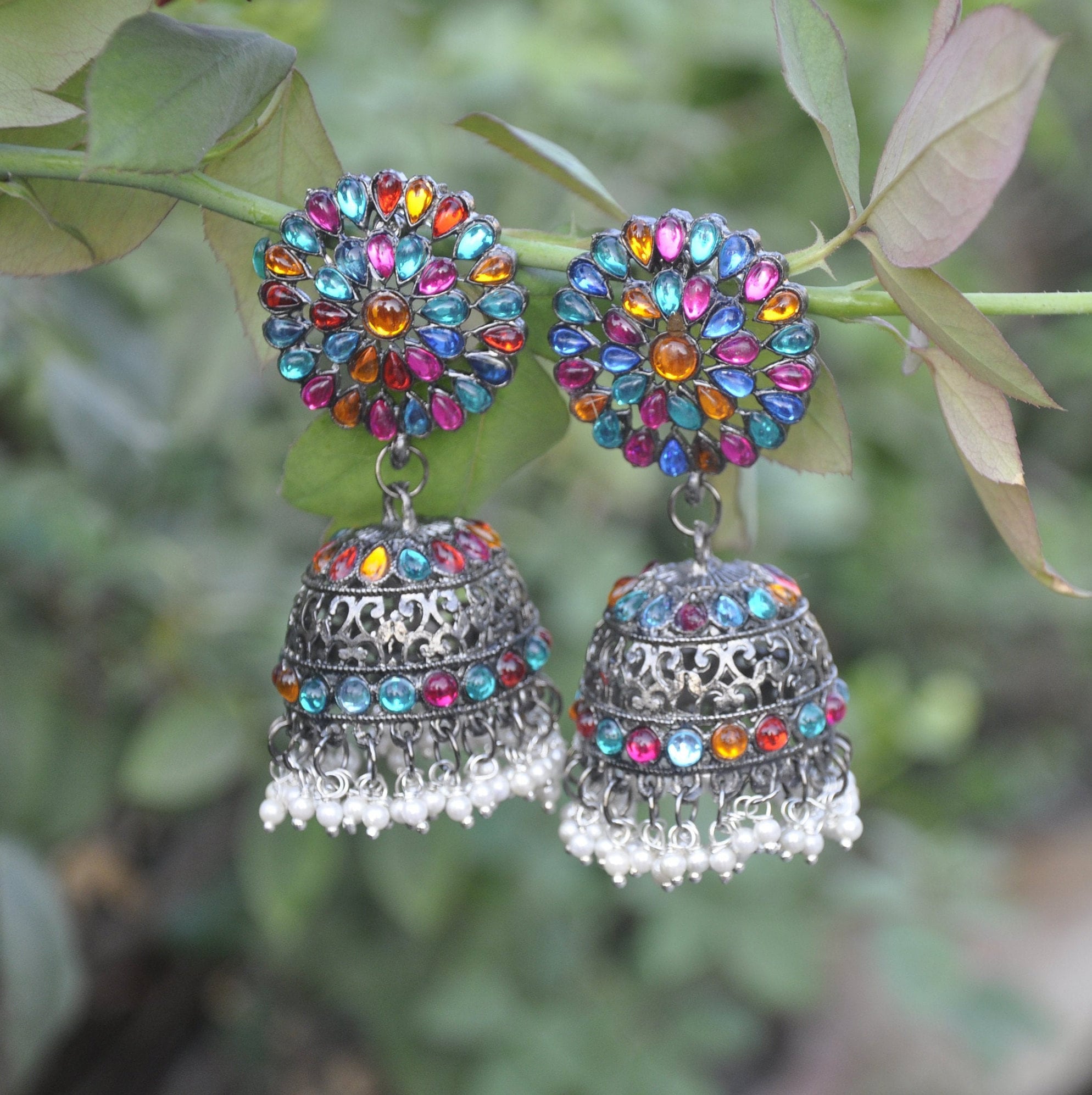 Traditional Rajasthani Multi Colour Jhumka for Girls Gift for Her