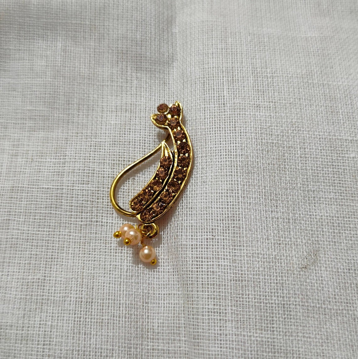 Ethnic Marathi Nose Pin Golden False Nose Pin Clip on Nose Etsy Sweden