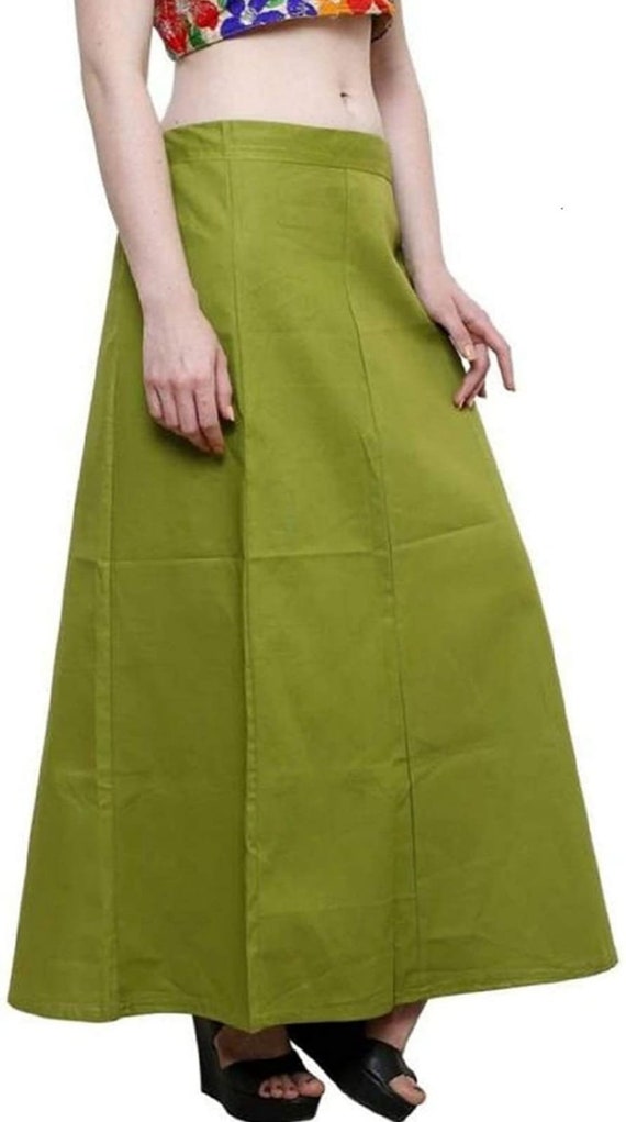 Cotton Petticoats Mehandi Green Petticoat for Women, Petticoat for Saree -   Canada