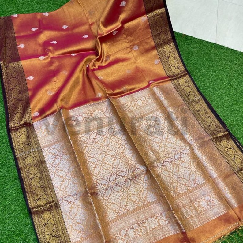 Exquisite Tissue Jamdani Saree Handwoven Elegance Saree for Special Occasions Silk Cotton Blend Saree Shimmering Texture Indian Ethnic Sari COLOUR-2