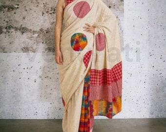 Handwoven Cotton Katki Mix Match Khadi Saree – Traditional Elegance for Every Occasion
