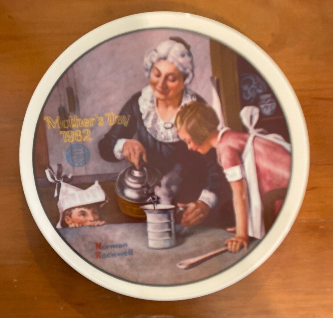 The Cooking Lesson Mother #39 s Day 1982 Norman Rockwell Knowles