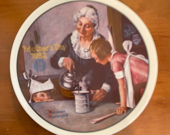 The Cooking Lesson - Mother's Day 1982 - Norman Rockwell - Knowles China Co