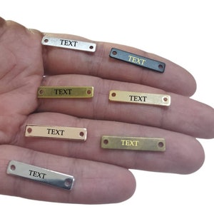 Clothing Metal Tag , Customized Rectangle Clothes Tag  , 0.8 x 5 x 25  mm ( 3 / 16 &quot; x  1 &quot; ) , Customized Tag