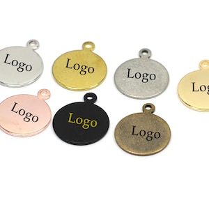 Custom Laser Engraved  Tag , Jewelry Personalized Tag  ,Custom Logo Tag , 12 mm x 0.8 mm ( Thickness ) , Findings  KNN8