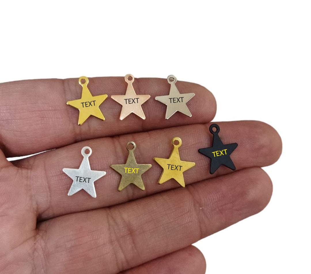 Custom Laser Engraved Star Tag , Jewelry Personalized Star Tag ,custom ...