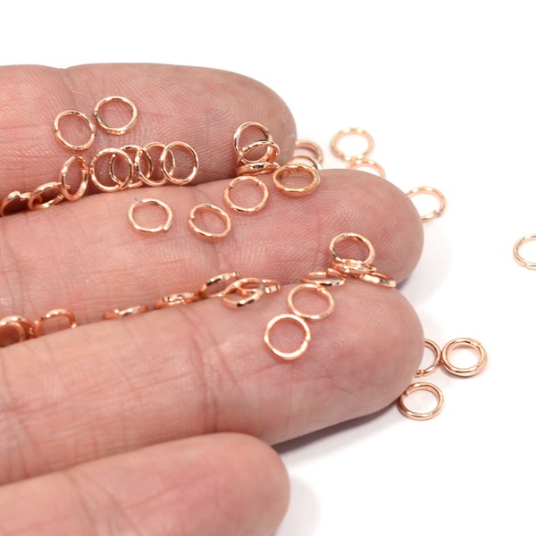 Rose Gold Jump Ring , Connectors , Open Jump Rings ,0.8x5 mm, Findings   KNN51