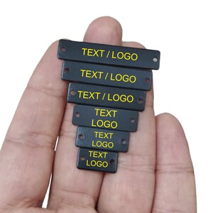 Clothing Metal Tag , Black Color  Customized Rectangle Clothes Tag  , Customized Tag , Personalized Tag