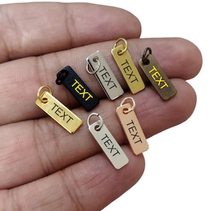 Custom Laser Engraved  Tag , Rectangle Jewelry Personalized Tag  ,Custom Logo Tag , 0.8 x 5 x 15  mm ( 3 / 16 &quot; x 5 / 8 &quot; ) , Customized Tag