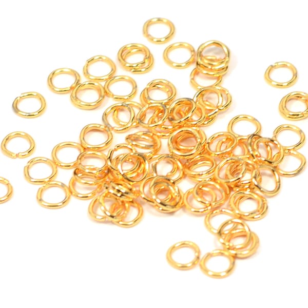 Gold Plated Jump Ring , Connectors , Open Jump Rings ,0.8x5 mm, Findings   KNN52