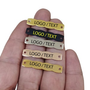 Clothing Metal Tag , Customized Rectangle Clothes Tag  , 0.5 x 7 x 35  mm , Customized Tag , Shoes Tag