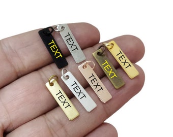 Benutzerdefinierte Lasergravur Tag , Rechteck Schmuck personalisierte Tag , individuelles Logo Tag , 0,8 x 5 x 20 mm (3 / 16 &quot;x 3 / 4 &quot;), Angepasst Tag