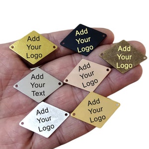 Personalized Clothing Tag  , Customized Rhombus Clothes Tag With 2 Holes  , 24x33 mm , Customized Tag ,  Custom Bag Tag