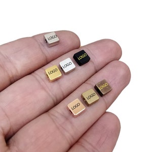 Personalized Square  Spacers Bead , Laser Engraved Bead , 3x3x6 mm Square ,Hole Size: 2.4 mm , Custom Bead Findings