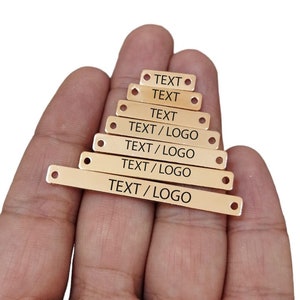 Clothing Metal Tag , Rose Gold Customized Rectangle Clothes Tag  , Customized Tag , Personalized Tag