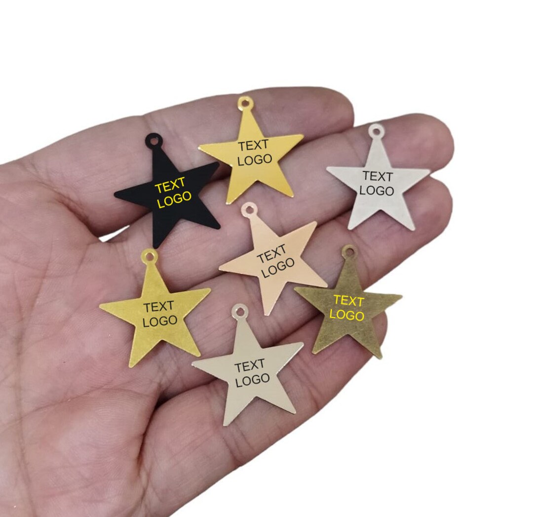 Personalized Star Tag , Custom Logo Tag , 23 X 24 Mm , Jewelry ...