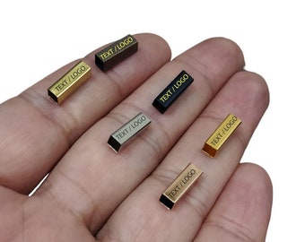 Personalized Square  Spacers Bead , Square Laser Engraved Bead , 4 x 4 x 12 mm ,Hole Size: 3.5 mm , Custom Bead Findings
