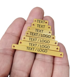 Clothing Metal Tag , Gold Customized Rectangle Clothes Tag  , Customized Tag , Personalized Tag