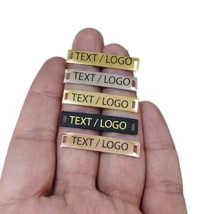 Clothing Metal Tag , Customized Rectangle Clothes Tag  , 0.5 x 7 x 35  mm , Customized Tag , Shoes Tag