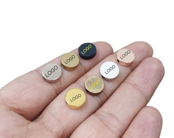 Cuentas de espaciadores redondos personalizadas, cuentas grabadas con láser, 3 x 10 mm, tamaño del agujero: 2 mm, hallazgos de cuentas personalizadas
