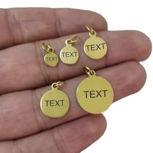 Custom Laser Engraved  Tag , Raw Brass  Jewelry Personalized Tag  ,Custom Logo Tag With Jump Ring , Optional Size  x 0.8 mm Thick