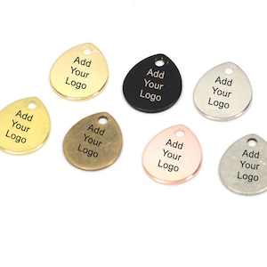 Custom Laser Engraved  Tag  ,Custom  Drop Logo Tag , 12x10x0.8 mm , Findings  KNN46