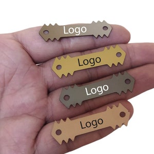 Clothing Metal Tag , Customized Rectangle Clothes Tag  , 14x46 mm, Customized Tag , Bag Metal  Tag