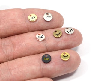 Custom Laser Engraved  Tag , Jewelry Personalized Tag  ,Custom Logo Tag , 6 mm x 0.8 mm ( Thickness ) , Findings  KNN27