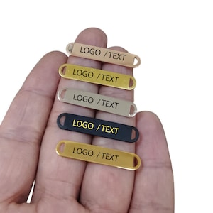 Clothing Metal Tag , Customized Rectangle Clothes Tag  , 0.5 x 7 x 35  mm , Customized Tag , Shoes Tag