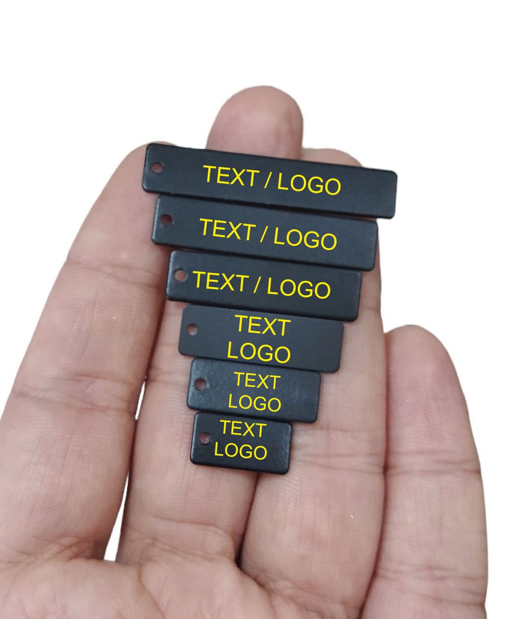 Custom Laser Metal Tag , Black Color Customized Rectangle Tag ...