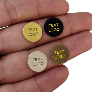 Custom Laser Engraved  Tag , Jewelry Personalized Tag  ,Without Hole Tag , Custom Logo Tag , 14 mm x 0.8 mm ( Thickness ) , Findings