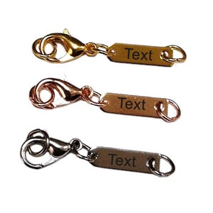 Custom Laser Engraved Clasps , Tiny Necklace Chain Clasps , Personalized Clasp , Custom Jewelry Tag With Clasps ,Findings