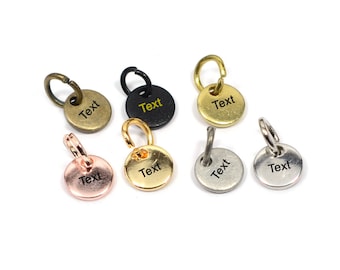 Custom Laser Engraved  Tag , Jewelry Personalized Tag  ,Custom Logo Tag With Jump Ring ,6 mm x 0.8 mm ( Thickness ) , Findings  KNN28