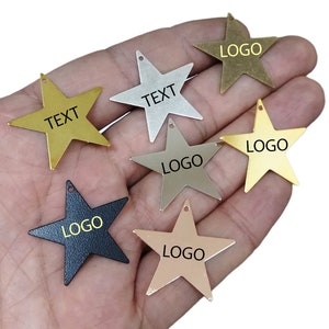 Personalized Star Tag  , Custom Logo Tag  ,  28x29  mm , Jewelry  Customized Logo  Blanks , Jewelry Logo  Tag