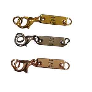Custom Laser Engraved Clasps , Tiny Necklace Chain Clasps , Personalized Clasp , Custom Jewelry Tag With Clasps ,Findings