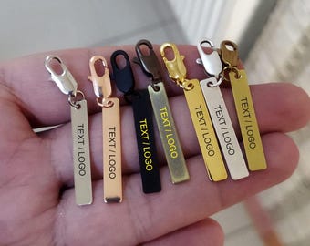 Reißverschluss Pull Benutzerdefinierte Namen Tag, personalisierte Accessoires