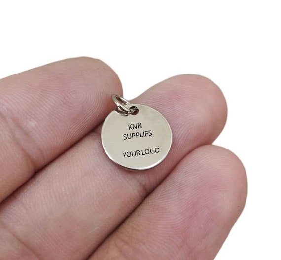 Round ID Tag Necklace Engraveable Sterling Silver Round ID Tag Necklace Engraveable Sterling Silver